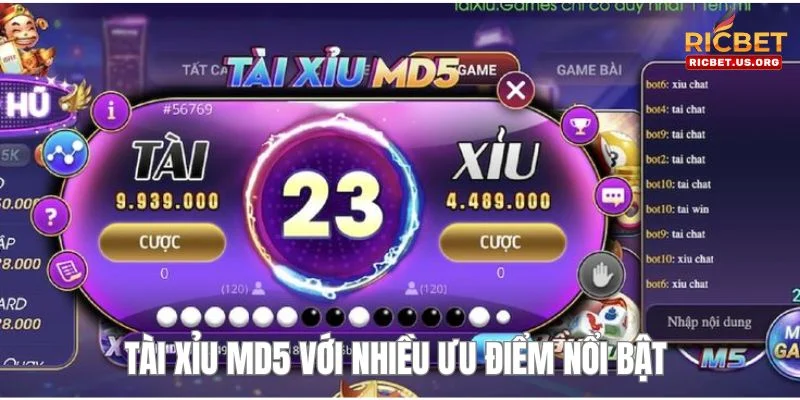 Tài Xỉu MD5 - Sân Chơi Đẳng Cấp Và Hấp Dẫn Nhất Năm 2 Tài xỉu MD5 nổi bật hơn hẳn khi sở hữu loạt ưu điểm tuyệt vời.